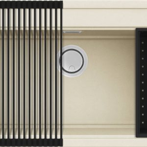 G62 Bianco Antico gránit mosogatótálca LGB13062K2 Elleci Best 130 Workstation szett